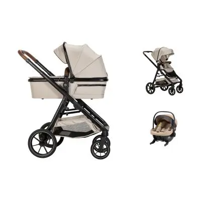 Qute Q-Journey 3-in-1 Kinderwagen Taupe - Jix Autostoel Bruin bij Baby-Dump