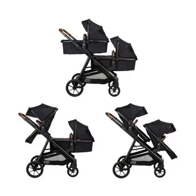 Qute Q-Twin 2-in-1 Kinderwagen - Jeans Zwart bij Baby-Dump