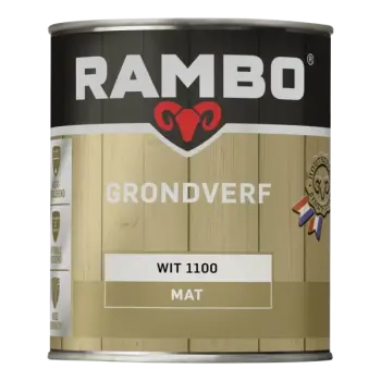 Rambo Grondverf Buiten Dekkend Mat Wit 1100 bij Verfcompleet.nl