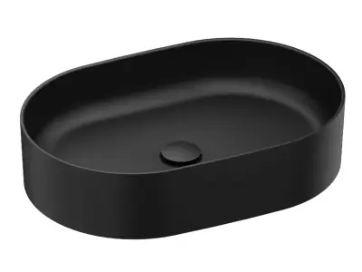 Ravak Ceramic - Opbouw wastafel, 55x37 cm, zonder overloop, mat zwart XJX0D155000 bij Sanitino