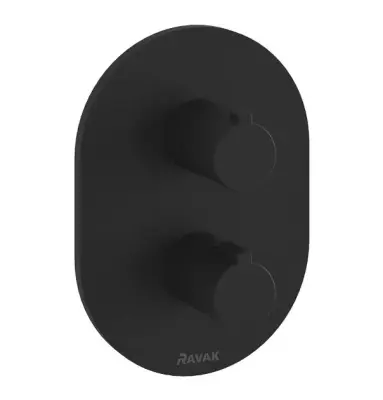 Ravak Chrome - Inbouw thermostaatkraan voor 2 functies, met inbouwdeel, zwart X070432 bij Sanitino