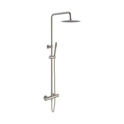 Regendoucheset Varenna Geborsteld RVS PVD coating-Cool-touch 24,5 cm Regendouche met thermostaatkraan SaniSupreme bij SaniSupreme