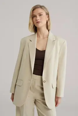 regular blazer beige bij Wehkamp
