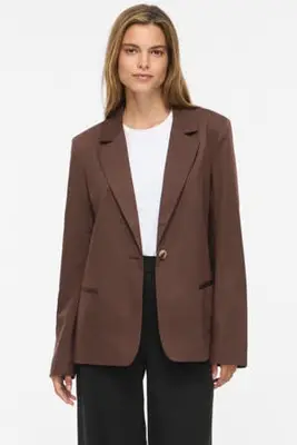 regular blazer - bruin bij Wehkamp