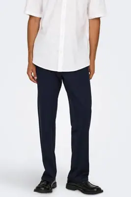 regular chino donkerblauw bij Wehkamp