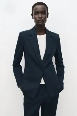 regular fit blazer - marineblauw bij Wehkamp