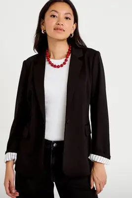 regular fit blazer - zwart bij Wehkamp