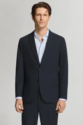 regular fit colbert - marine bij Wehkamp