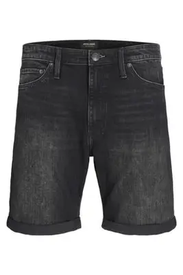 regular fit denim short - black denim bij Wehkamp