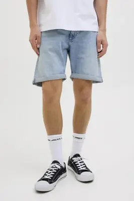 regular fit denim short - blauw denim bij Wehkamp