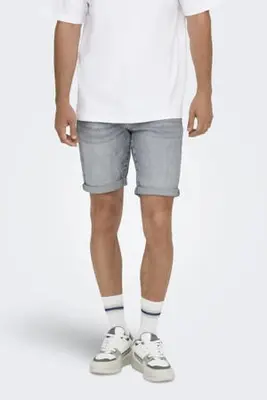 regular fit denim short ONSPLY medium grey denim bij Wehkamp