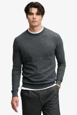 regular fit gebreide trui met wol - iron grey marl bij Wehkamp