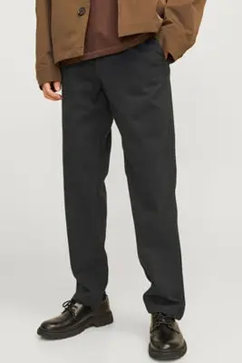 relaxed fit chino - zwart bij Wehkamp