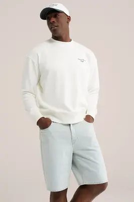 relaxed fit denim short bij WE Fashion