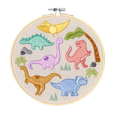 ReStyle Borduurpakket Dino's 17,8cm rond bij Wolplein