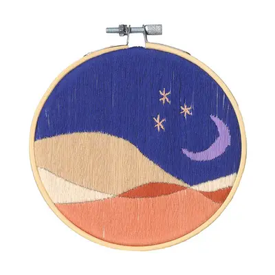 ReStyle Borduurpakket Woestijn met maan 12,7cm rond bij Wolplein
