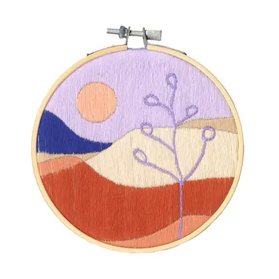 ReStyle Borduurpakket Woestijn met zon en bloem 12,7cm rond bij Wolplein