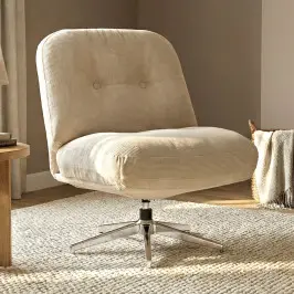Retro draaifauteuil ribstof bij LUMZ