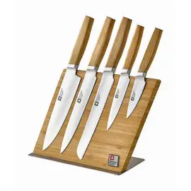 Richardson Sheffield - Nomad 5-delige Messenset met Magnetische Messenblok - Bamboe bij Kookgigant