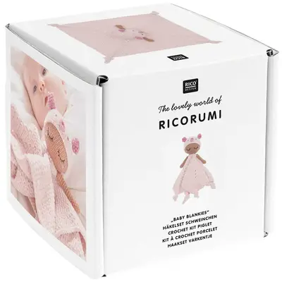 Ricorumi haakpakket Baby Blankies - varkentje bij Pipoos