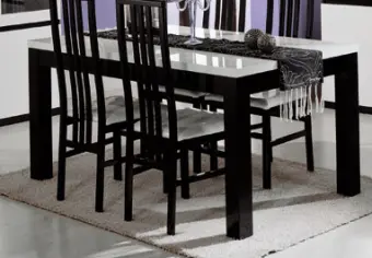 Rilland Eettafel Zwart Wit bij A-Meubel