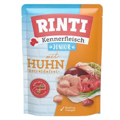 RINTI Kennerfleisch Zakjes Junior 10 x 400 g Hondenvoer Kip bij Bitiba