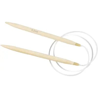 Rond breinaalden bamboe 8mm 80cm bij Creaknutselen