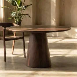 Ronde eettafel mangohout 130 cm bij LUMZ