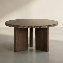 Ronde salontafel bruin marmer bij LUMZ