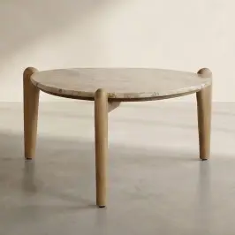 Salontafel hout en marmer bij LUMZ