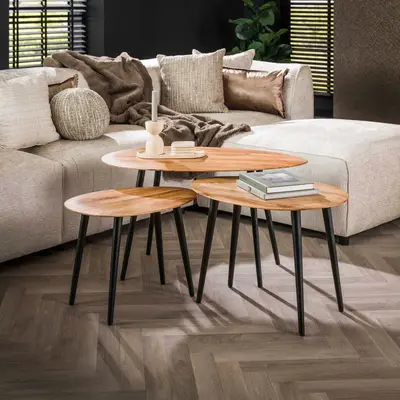 Salontafel Organic set van 3 / Massief acacia - Zijlstra bij Mokana Meubelen
