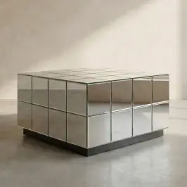 Salontafel zilveren tegels bij LUMZ