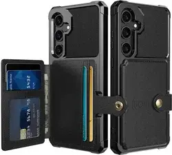 Samsung Galaxy A55 3 in 1 Back Cover Portemonnee Hoesje Zwart bij GSMpunt