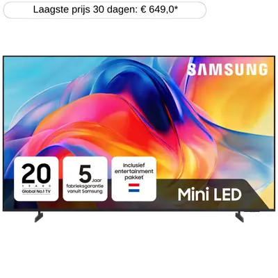 SAMSUNG UE55M70H - Ultra HD 4K - Mini-led-tv - 55 inch - 2026 bij MediaMarkt