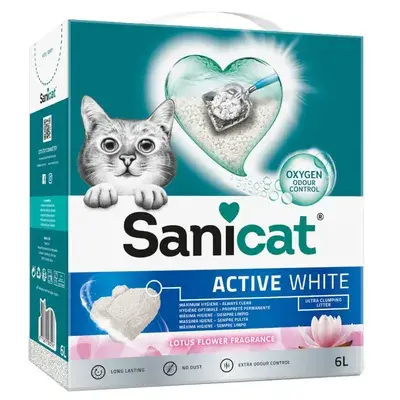 Sanicat Active White Lotus Flower Kattenbakvulling 6 l bij Zooplus