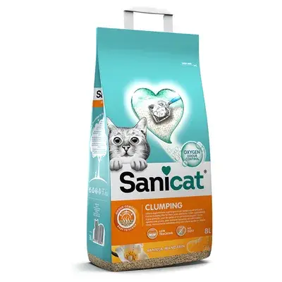 Sanicat Klonterende Kattenbakvulling met Vanille & Mandarijn 8 L bij Zooplus