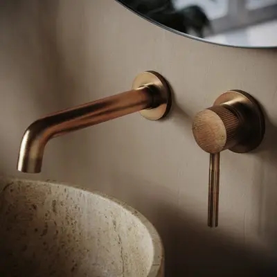 Saniclear Antique Stripes inbouw wastafelkraan verouderd messing bij Sanitairkamer