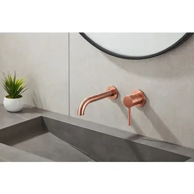 Saniclear Copper inbouw wastafelkraan compleet geborsteld koper bij Sanitairkamer