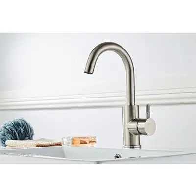 Saniclear Exclusive 304-RVS Matrix draaibare wastafelkraan eenhendel bij Sanitairkamer