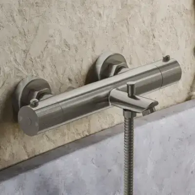 Saniclear Exclusive Stripes thermostatische opbouw badkraan RVS bij Sanitairkamer