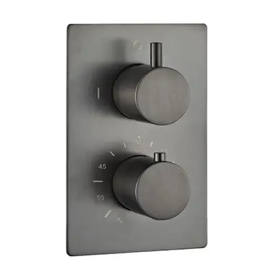 Saniclear Iron inbouw thermostaatkraan verouderd ijzer - gunmetal bij Sanitairkamer