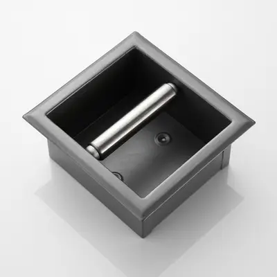 Saniclear Iron inbouw toiletrolhouder zonder klep gunmetal - verouderd ijzer bij Sanitairkamer
