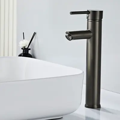 Saniclear Iron verhoogde wastafelkraan verouderd ijzer - gunmetal bij Sanitairkamer