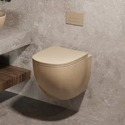 Saniclear Itsie licht ivoor toiletpot randloos met softclose zitting bij Sanitairkamer