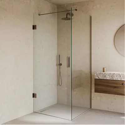 Saniclear Modern Antique douchecabine 120x90 met 90cm deur verouderd messing bij Sanitairkamer