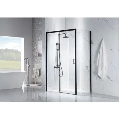 Saniclear Slide black douchecabine 120x90cm zwart mat bij Sanitairkamer