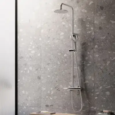 Saniclear Talpa opbouw regendouche chroom 30cm hoofddouche 2 standen handdouche bij Sanitairkamer