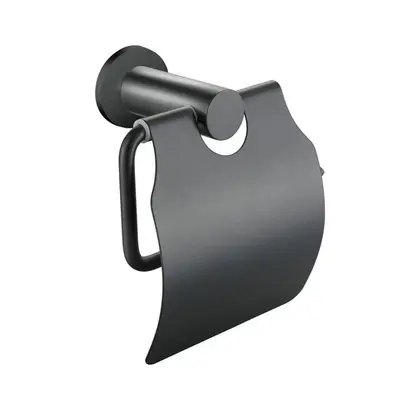 SaniSupreme Aloni Toiletrolhouder met klep RVS Gunmetal Grijs bij SaniSupreme