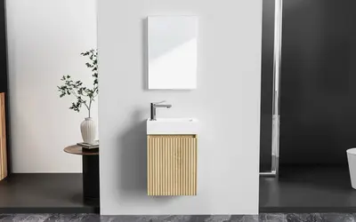 SaniSupreme Complete Fonteinset Licht Eiken onderkast Wit bij SaniSupreme