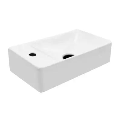 SaniSupreme Creavit Aloni fontein Pisa 37,5x22cm - glans wit - kraangat links bij SaniSupreme